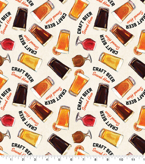 Springs Creative Craft Beer Novelty Print Cotton Fabric