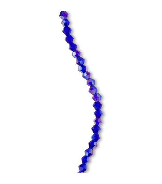 7" x 4mm Sapphire Bicone Glass Bead Strand by hildie & jo, , hi-res, image 3