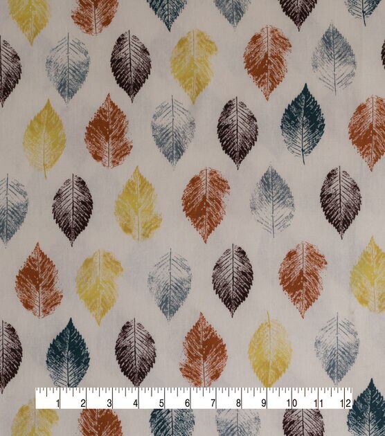 Stamped Leaves Multi Harvest Cotton Fabric