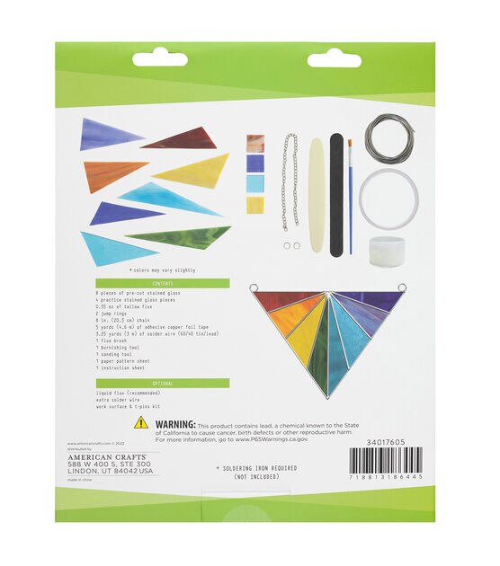 American Crafts Rainbow Triangle Do It Yourself Stained Glass Kit, , hi-res, image 2