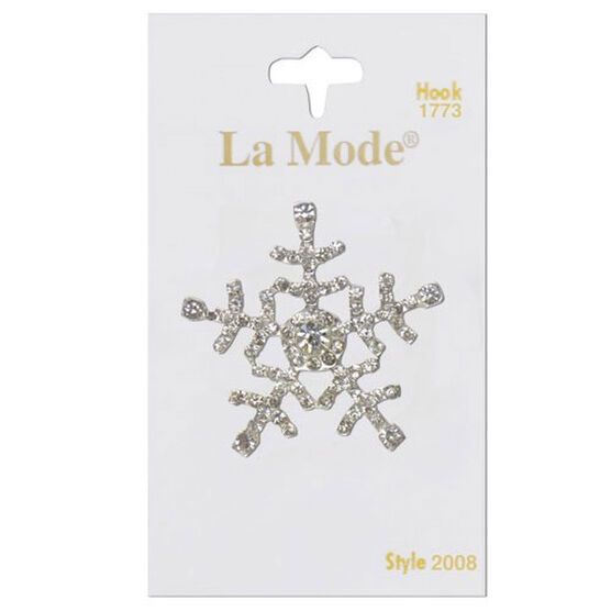 La Mode 1 3/8" Crystal Snowflake Shank Button