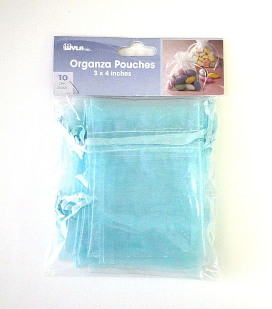 10pk 3''x4'' Organza Bags  , Blue Radiance, swatch