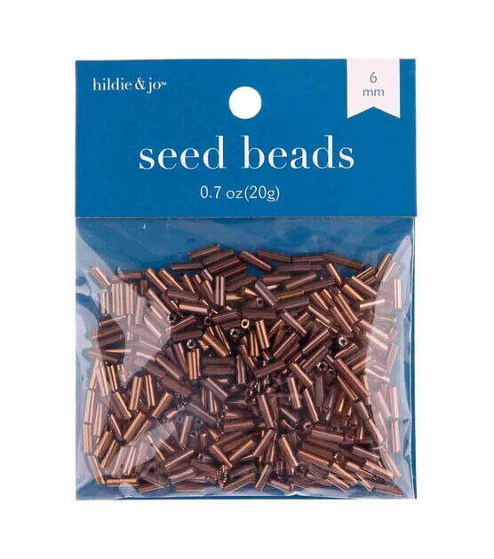6mm Brown Plated Glass Seed Beads by hildie & jo
