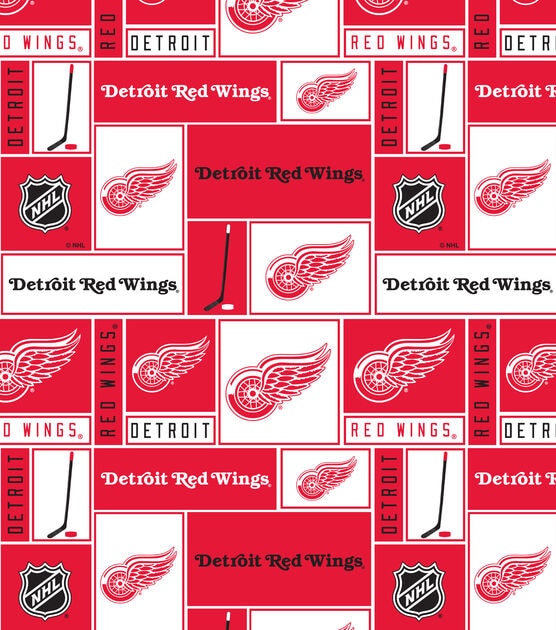 Detroit Red Wings Cotton Fabric Block