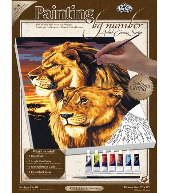 Royal Langnickel Paint By Number Kits Lion & Lioness, , hi-res, image 1