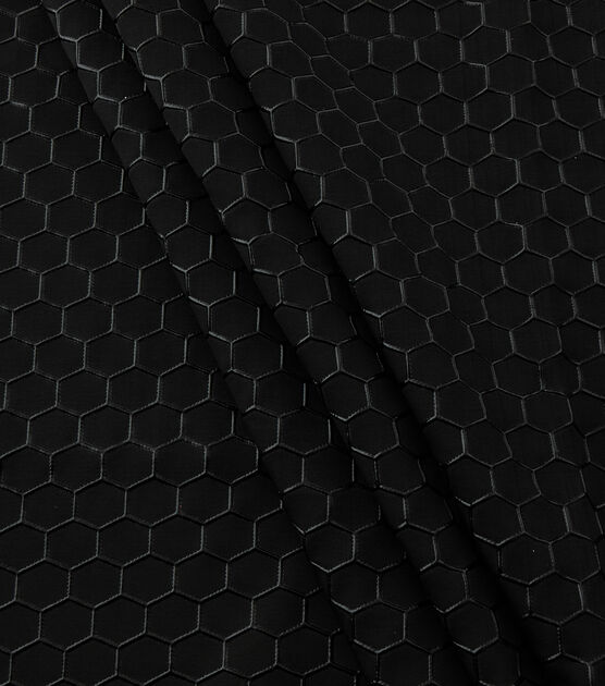 Yaya Han Cosplay Honeycomb Texture Black Faux Leather Fabric, , hi-res, image 4