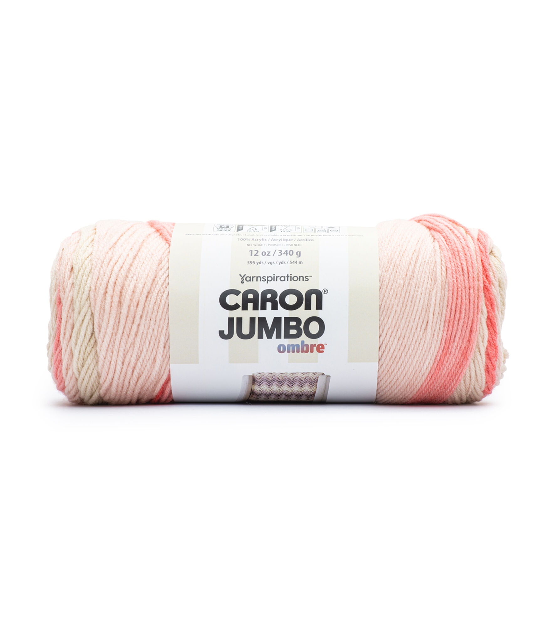 Caron Jumbo Ombre 595yds Worsted Acrylic Yarn, Blossom, hi-res