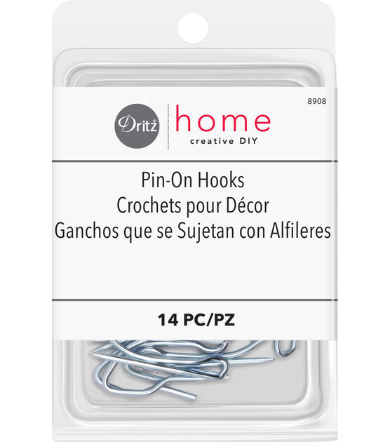 Dritz Pin-On Drapery Hooks, 14 pc, Nickel