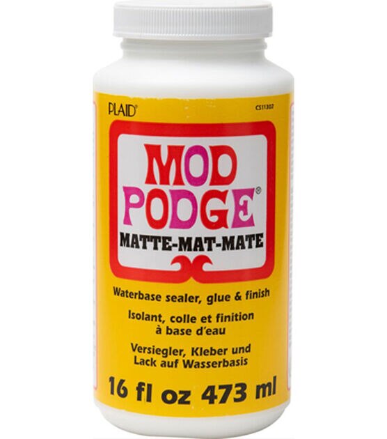 kedudes Mod Podge Original 16-Ounce Glue, Matte Finish and 16-Ounce Gloss  Finish. Includes 25 1-inch Foam Brushes. Never Be Stuck