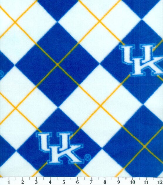 University of Kentucky Wildcats Fleece Fabric Argyle