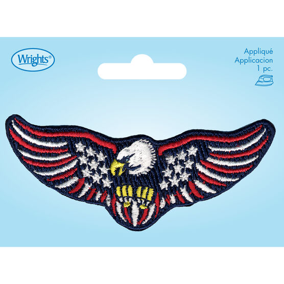 Wrights US Flag Eagle Iron On Patch