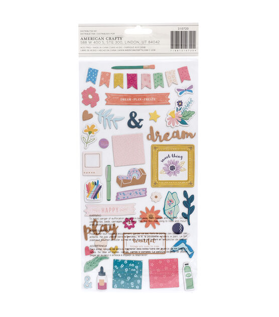 American Crafts Paige Evans Whimsical Thickers Chipboard Stickers Icons, , hi-res, image 2