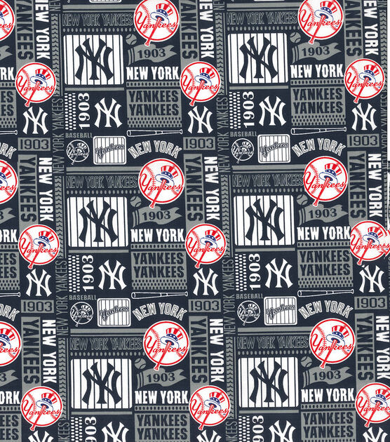 Fabric Traditions MLB Cotton Fabric NY Yankees Block