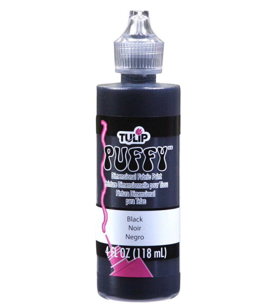 Tulip Dimensional Fabric Paint 4oz Puffy, Black, swatch