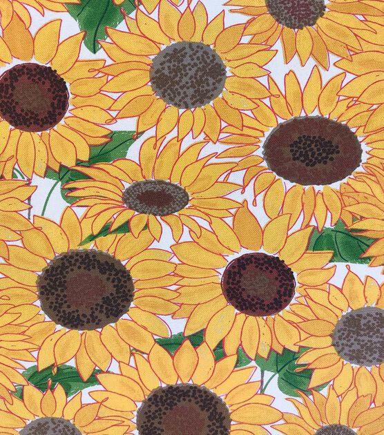Fuzzy Sunflowers Cotton Canvas Fabric