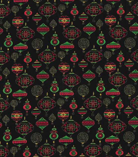 Fabric Traditions Glitter Ornaments Christmas Cotton Fabric, , hi-res, image 2