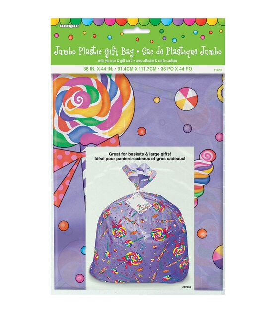 Unique Industries Candy Party Jumbo Plastic Gift Bag 44''x36