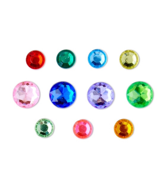 1lb Multicolor Assorted Round Plastic Rhinestones by hildie & jo, , hi-res, image 3