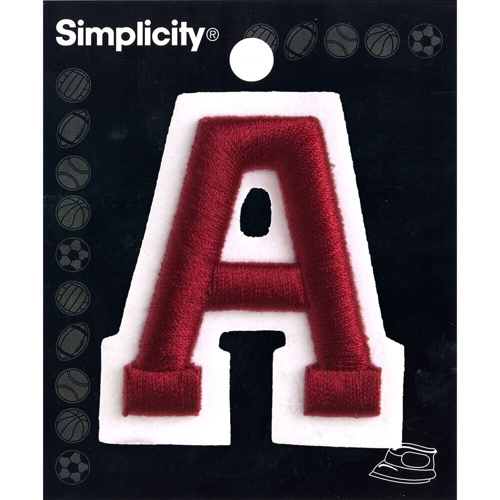 Large Red Letters Chenille Embroidered Iron On Patch Applique Diy