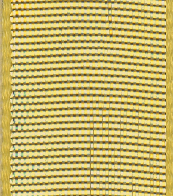 Offray 5/8"x9' Metallic Woven Wired Edge Ribbon Gold