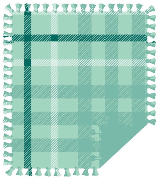 48" Wide Green & White Plaid No Sew Fleece Blanket by Make It Give It