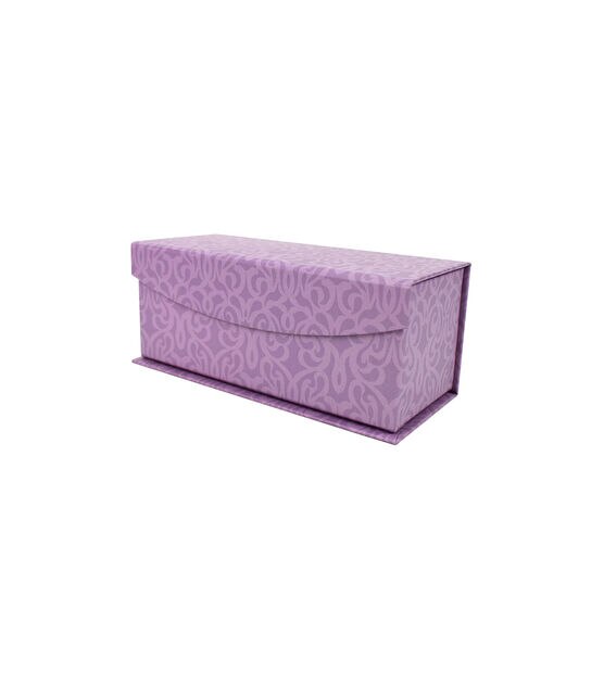 8" Purple Floral Fliptop Box