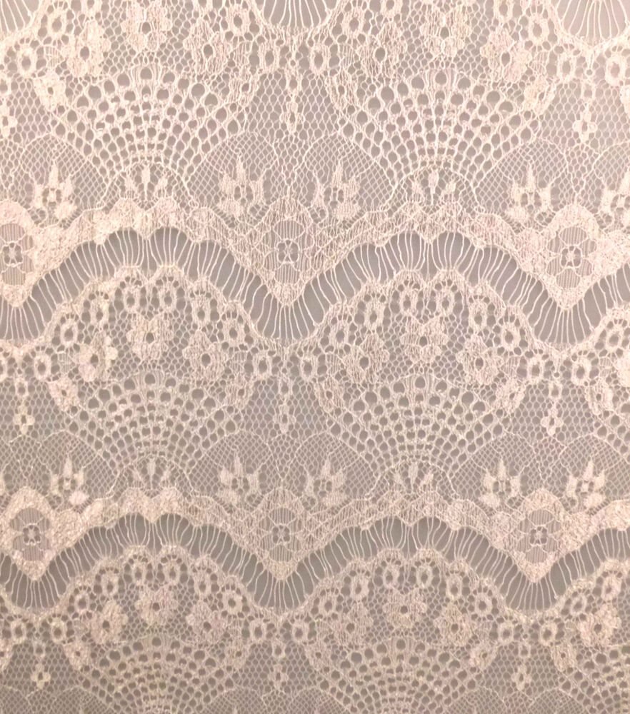 Eyelash Lace Fabric by Casa Collection, Snow White, swatch