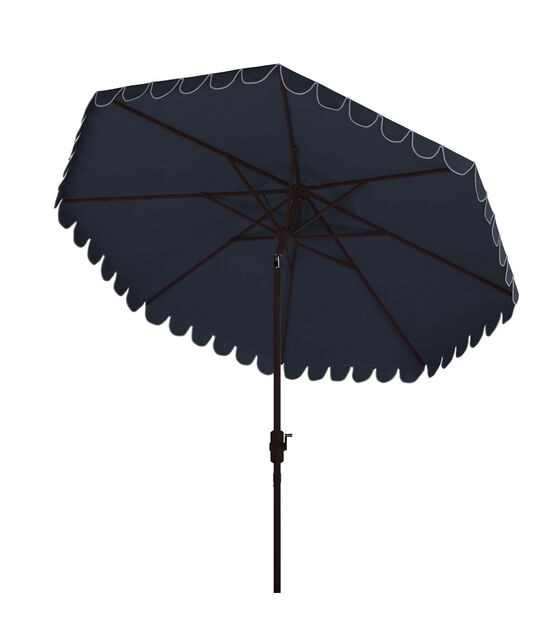 Safavieh 11' Navy & White Venice Crank Patio Umbrella, , hi-res, image 7