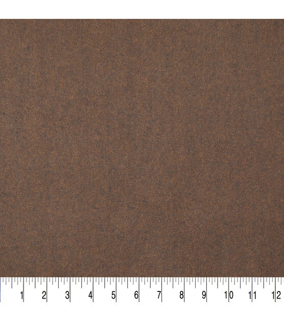 Black & Brown Large Herringbone Brushed Cotton Fabric, , hi-res, image 3