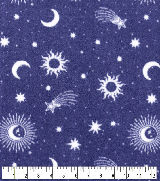 Celestials on Purple Anti Pill Fleece Fabric, , hi-res, image 3