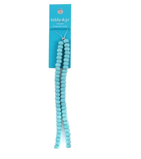 7.5" Turquoise Rondelle Wagnerite Stone Bead Strand by hildie & jo