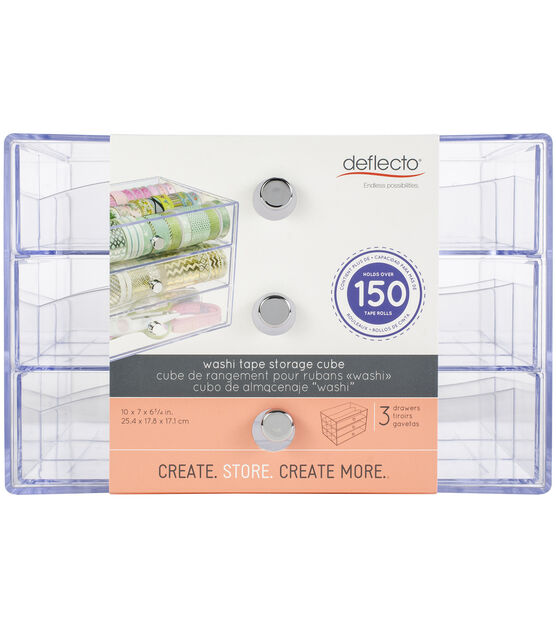 Deflecto 10" Clear Washi Tape Storage Cube