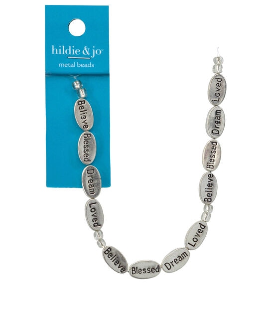 7" Words Metal Strung Beads by hildie & jo, , hi-res, image 2