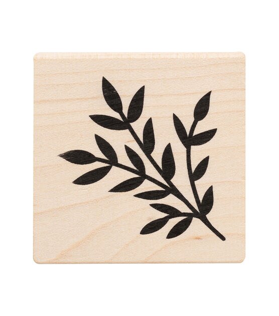 American Crafts Wooden Stamp Leaves