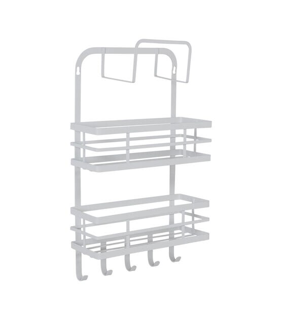 Honey Can Do 10" x 17" Over the Door 3 Tier Kitchen Organizer With Hooks, , hi-res, image 4