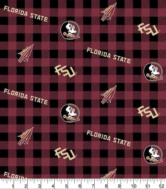 Florida State University Seminoles Cotton Fabric Buffalo Check