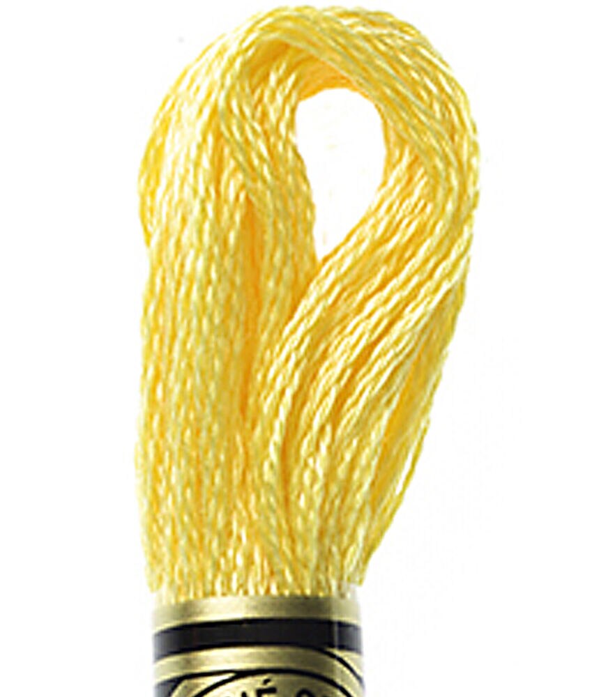 DMC 8.7yd Yellows 6 Strand Cotton Embroidery Floss, 726 Light Topaz, swatch, image 19