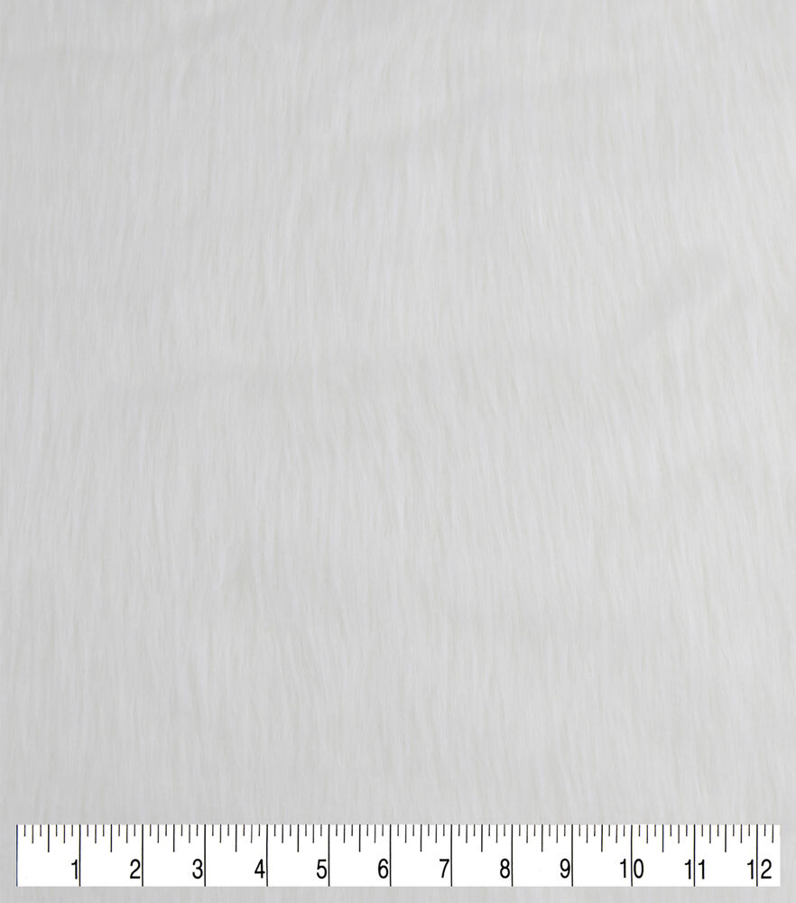 Faux Grizzly Craft Fur, White, swatch