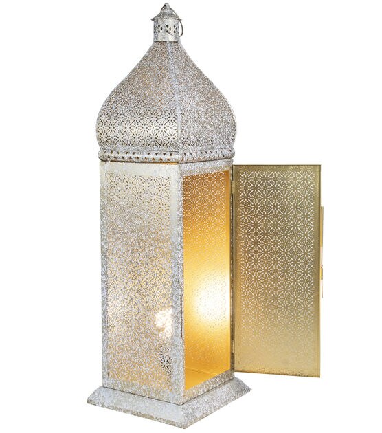 Northlight 30.5" White and Gold Moroccan Style Lantern Floor Lamp, , hi-res, image 3
