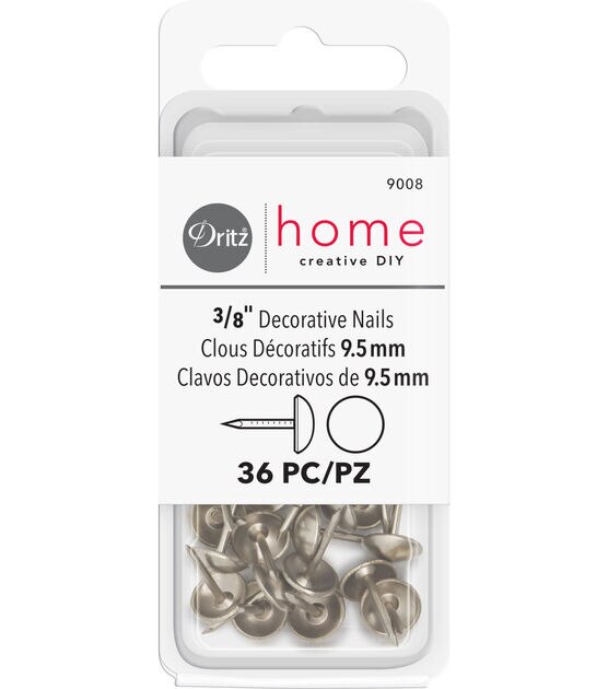 Decorative Upholstery Thumb Tacks in Silver/Bronze, Multiple Sizes