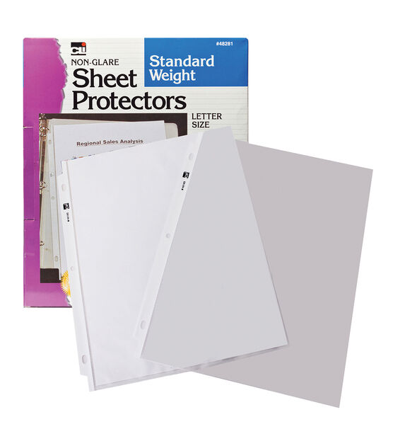 Charles Leonard 200ct Letter Size Non Glare Sheet Protectors