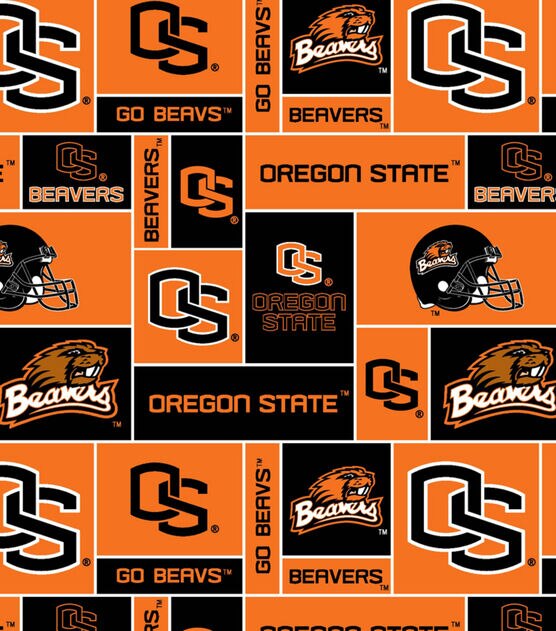 Oregon State University Beavers Fleece Fabric Logo Block