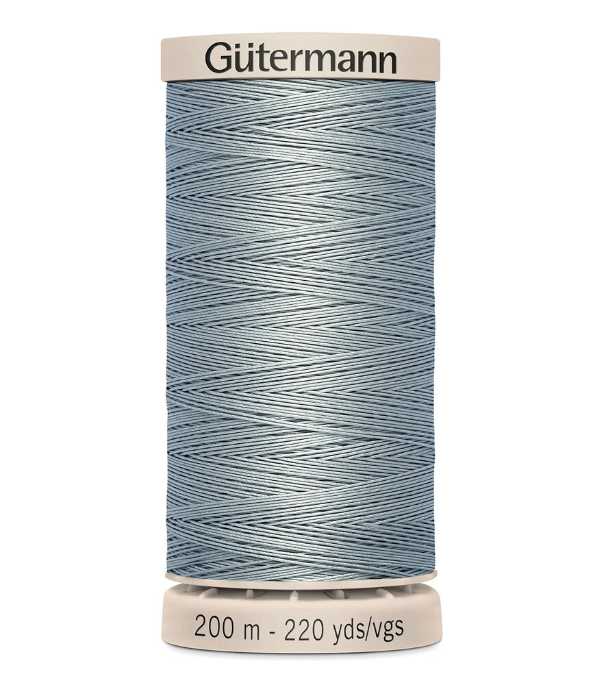Gutermann 220yd Cotton 40wt Hand Quilting Thread, 6506 Medium Grey, swatch