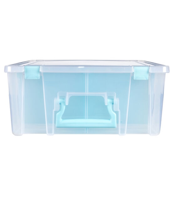 ArtBin 15" Super Satchel Double Deep Box With Aqua Handles & Inserts, , hi-res, image 3