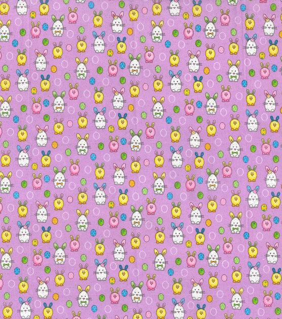 Fabric Traditions Easter Egg Animals Easter Glitter Cotton Fabric