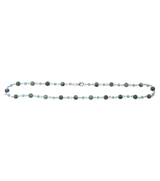Tim Holtz Assemblage 18" Silver Chain Arctic Blue Beads, , hi-res, image 3