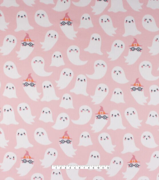 Blizzard Fleece Halloween Ghosts On Pink Fabric, , hi-res, image 4