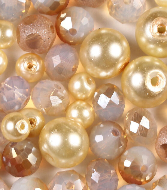 60pc White & Gold Mixed Glass Beads by hildie & jo, , hi-res, image 3