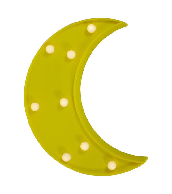 Northlight 9.5" LED Lighted Yellow Crescent Moon Marquee Wall Sign