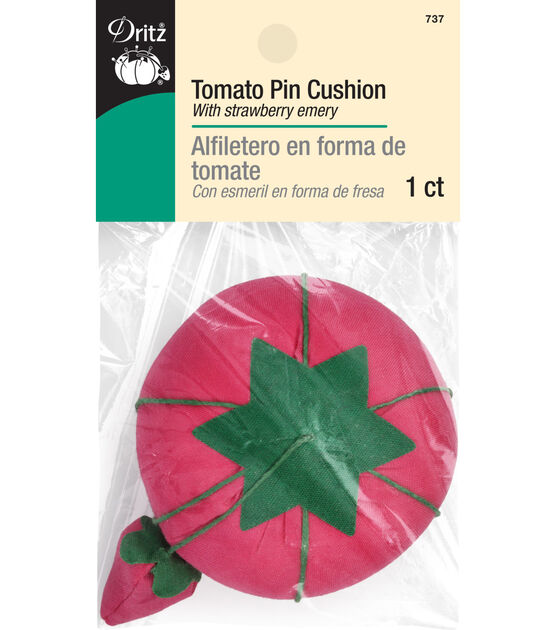 Dritz 2-3/4" Tomato Pin Cushion with Strawberry Emery, Assorted, , hi-res, image 3